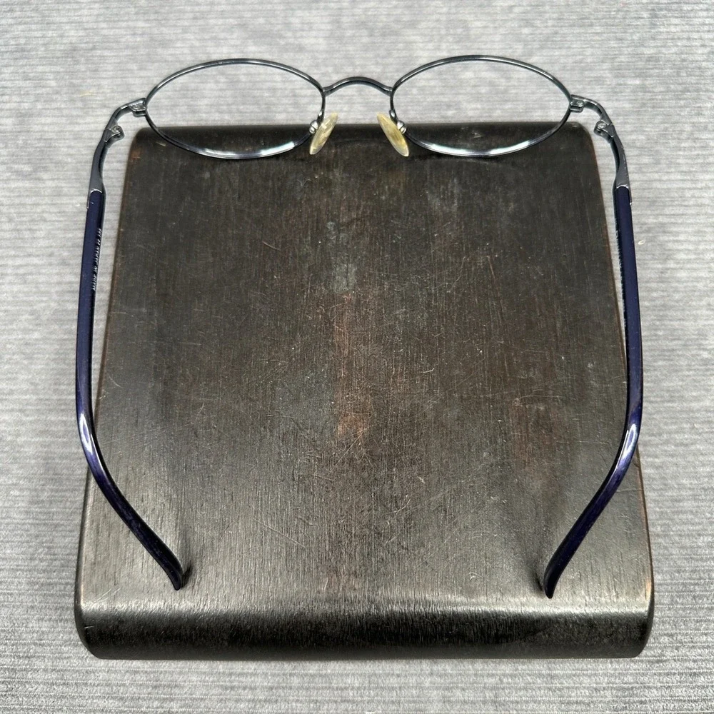 Donna Karan 8226 Navy Blue Oval Y2K Eyeglasses Frames Made in Japan 135 Vintage